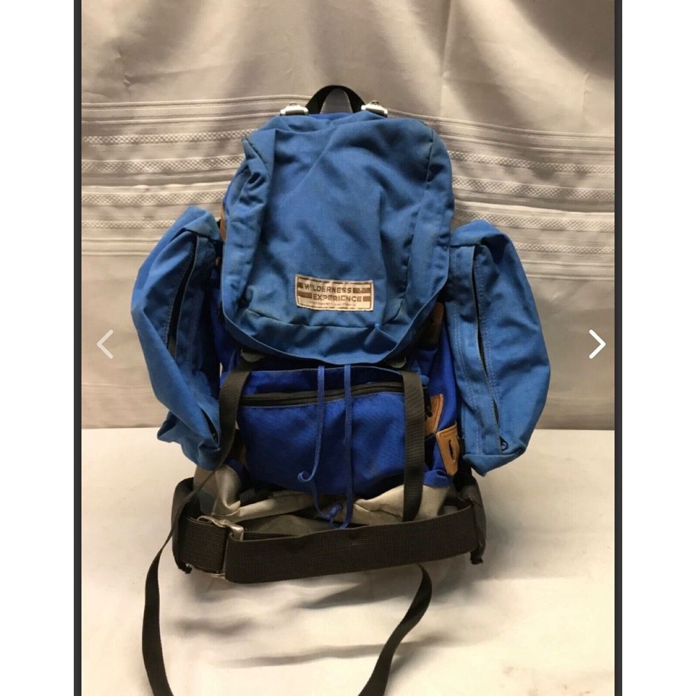 Vintage Wilderness Experience Backpack Rucksack Blue and Two Side Packs
